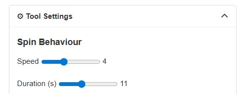 Setting and Customization for speed and duration